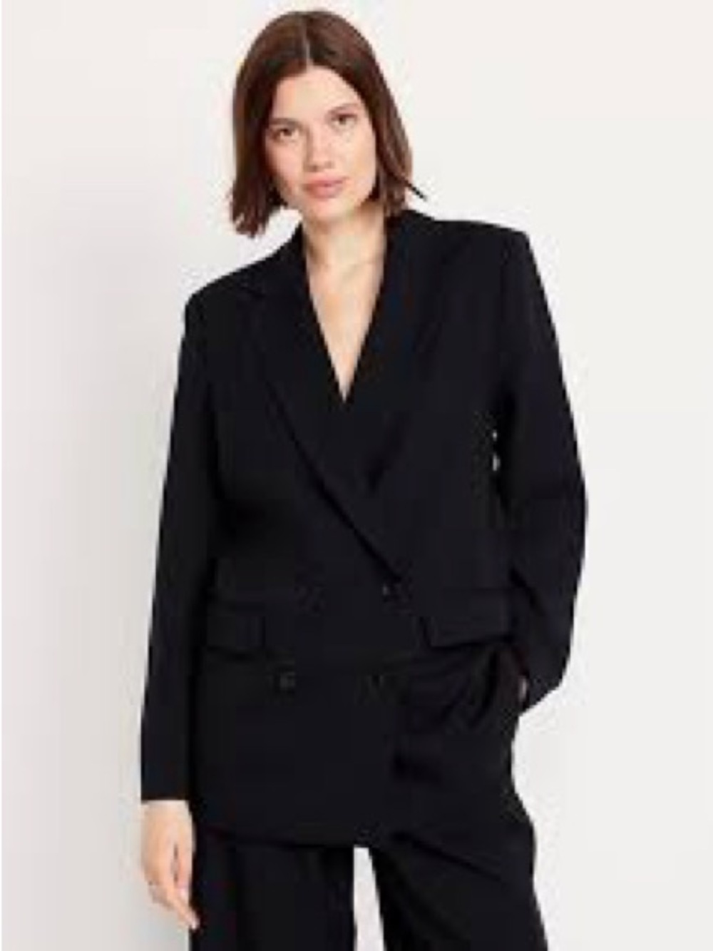 Old Navy Black Women's Double-Breasted Blazer